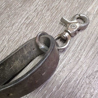 Wide Leather Running Martingale, snap *gc/fair, dirty, v.stiff, v.drty, No Stoppers, rubs, xholes
