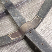Wide Leather Running Martingale, snap *gc/fair, dirty, v.stiff, v.drty, No Stoppers, rubs, xholes
