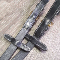 Pr Cotton Web Notch Reins, Buckles *vgc, mnr dirt, film & stain

