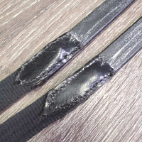 Pr Cotton Web Notch Reins, Buckles *vgc, mnr dirt, film & stain
