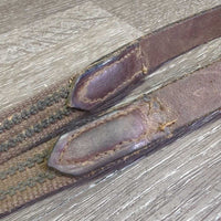 Thick Wide Braided Rubber Grip Inserts Web Reins *gc, rubs, dry, dirty, edge scrapes, dry rubber
