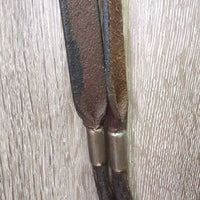 Rolled Leather & Metal Ferrules Headstall, Split Reins, 4.75" Curb Bit, Chain *vgc, clean, stiff

