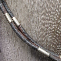 Rolled Leather & Metal Ferrules Headstall, Split Reins, 4.75" Curb Bit, Chain *vgc, clean, stiff
