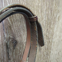 Rolled Leather & Metal Ferrules Headstall, Split Reins, 4.75" Curb Bit, Chain *vgc, clean, stiff
