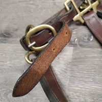 Triple Stitch Leather Halter, adj, snap *vgc, older?, dry, mnr dirt, scrapes, cracking edges, oxidization