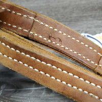 Hvy Leather Double Stitch Leather Halter, Slip Nose *xc/like new, mnr scrapes, film, rubs & stains
