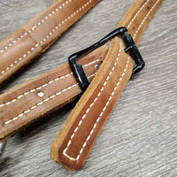Hvy Leather Double Stitch Leather Halter, Slip Nose *xc/like new, mnr scrapes, film, rubs & stains
