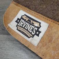 1.5" Thick Felt Western Saddle Pad, leather trim *gc, dirt, stains, rubs, clumpy, sweat residue