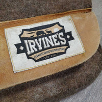 1.5" Thick Felt Western Saddle Pad, leather trim *gc, dirt, stains, rubs, clumpy, sweat residue
