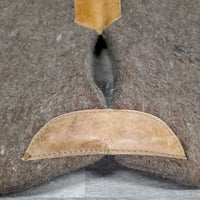 1.5" Thick Felt Western Saddle Pad, leather trim *gc, dirt, stains, rubs, clumpy, sweat residue
