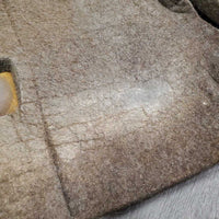 1.5" Thick Felt Western Saddle Pad, leather trim *gc, dirt, stains, rubs, clumpy, sweat residue