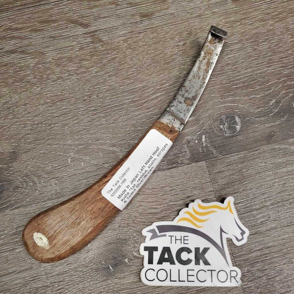Left Hand Hoof Knife *fair, residue, stains, scrapes & faded
