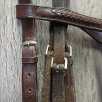 Braided Bridle; Browband & Noseband *gc, clean, creases, older, mnr dirt , Bobbys Tack Rubber Reins *xc, clean
