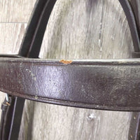 Flat Wide Hvy Duty Bridle, Thick Wide Braided Reins *xc, clean & mnr dirt, creases, scrapesdents & stain, older?
