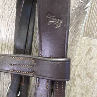 Flat Wide Hvy Duty Bridle, Thick Wide Braided Reins *xc, clean & mnr dirt, creases, scrapesdents & stain, older?
