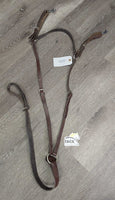 Flat Leather Adj Breastplate, 2 Snaps *gc, dirt, older, stiff, dry, dents, stains, creases
