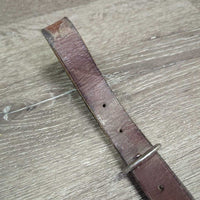 Flat Leather Adj Breastplate, 2 Snaps *gc, dirt, older, stiff, dry, dents, stains, creases
