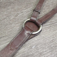 Flat Leather Adj Breastplate, 2 Snaps *gc, dirt, older, stiff, dry, dents, stains, creases
