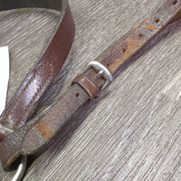 Flat Leather Adj Breastplate, 2 Snaps *gc, dirt, older, stiff, dry, dents, stains, creases

