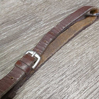Flat Leather Adj Breastplate, 2 Snaps *gc, dirt, older, stiff, dry, dents, stains, creases
