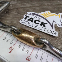 Thin French Link Hunter D Ring Bit, center Lozenge *gc, scratches, stains, dirt
