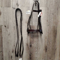 Wide Flat Bridle, Braided Reins *new
