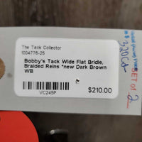 Wide Flat Bridle, Braided Reins *new
