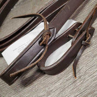 .75" Wide Western Leather Split Reins, loops, leather laces *like new, stiff
