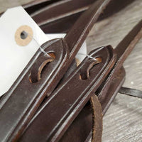 .75" Wide Western Leather Split Reins, loops, leather laces *like new, stiff
