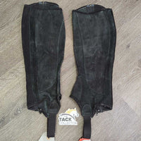 Hvy Suede Half Chaps *vgc/gc, clean, faded, rubs, dents, stains
