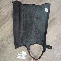 Hvy Suede Half Chaps *vgc/gc, clean, faded, rubs, dents, stains
