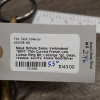 "9011" Thin Curved French Link Loose Ring Bit, Lozenge *gc, clean, residue, scuffs, stains
