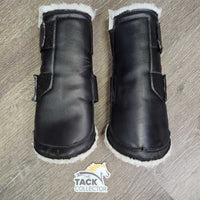 Closed Boots, velcro *gc/fair, clean, rubs, clumpy, stains, hairy, sm slices & threads, hairy velcro, unstitched
