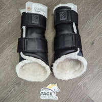 Closed Boots, velcro *gc/fair, clean, rubs, clumpy, stains, hairy, sm slices & threads, hairy velcro, unstitched
