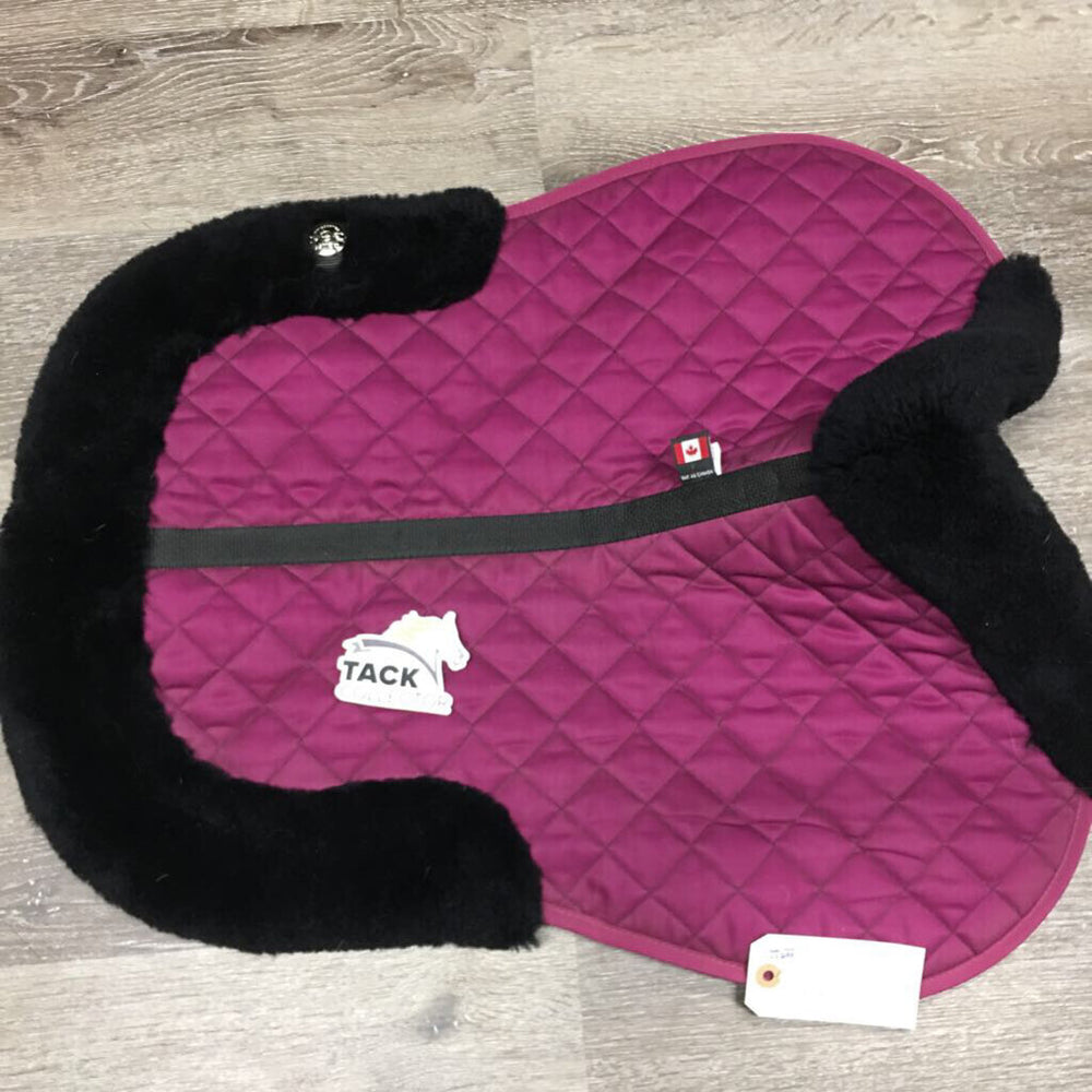 Sheepskin Quilt Half Pad, rolled edges *xc, mnr hair, dirt, rubs