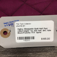 Sheepskin Quilt Half Pad, rolled edges *xc, mnr hair, dirt, rubs