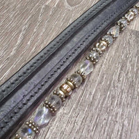 Padded Leather Browband, removeable bling *vgc, mnr dirt
