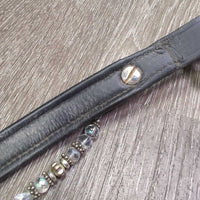 Padded Leather Browband, removeable bling *vgc, mnr dirt

