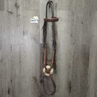 Padded Rsd Figure 8 Bridle, FS/Rsd Rubber Reins *gc/fair, mnr dirt, rubs, xholes, MISSING Bling, Reins: thin, scrapes & rubs, cracks
