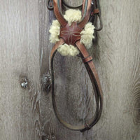 Padded Rsd Figure 8 Bridle, FS/Rsd Rubber Reins *gc/fair, mnr dirt, rubs, xholes, MISSING Bling, Reins: thin, scrapes & rubs, cracks
