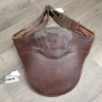 Lg Belly Girth, 2x els, Caribiner, Magnetic Cover *gc, dirt, creases, hairy seams, edges: scrapes, slices, dry & hard creases