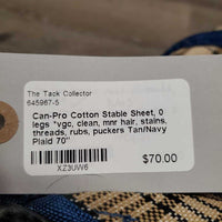 Cotton Stable Sheet, 0 legs *vgc, clean, mnr hair, stains, threads, rubs, puckers
