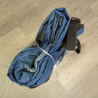 Hvy Nylon Stable Sheet - Blanket, 2 legs *gc/fair, v.faded, sm holes, snags, repairs, stains, older
