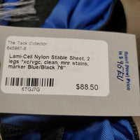 Nylon Stable Sheet, 2 legs *xc/vgc, clean, mnr stains, marker
