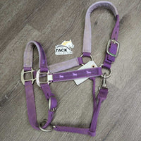 Nylon Fleece Lined Halter, snap, adj *gc, dirty, hairy, stains?, older
