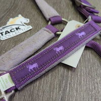 Nylon Fleece Lined Halter, snap, adj *gc, dirty, hairy, stains?, older
