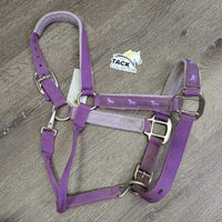 Nylon Fleece Lined Halter, snap, adj *gc, dirty, hairy, stains?, older
