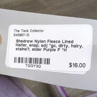 Nylon Fleece Lined Halter, snap, adj *gc, dirty, hairy, stains?, older
