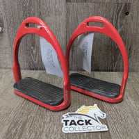 Light Metal Stirrup Irons, grips *vgc, mnr dusty & scratches
