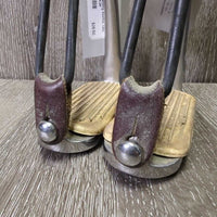 Saftey Stirrups, grips, elastics, leather keepers *gc, dirty, scratches, cracking elastics, rubs
